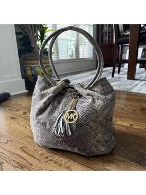 🐍 Michael Kors Python Embossed Leather Hobo Bag